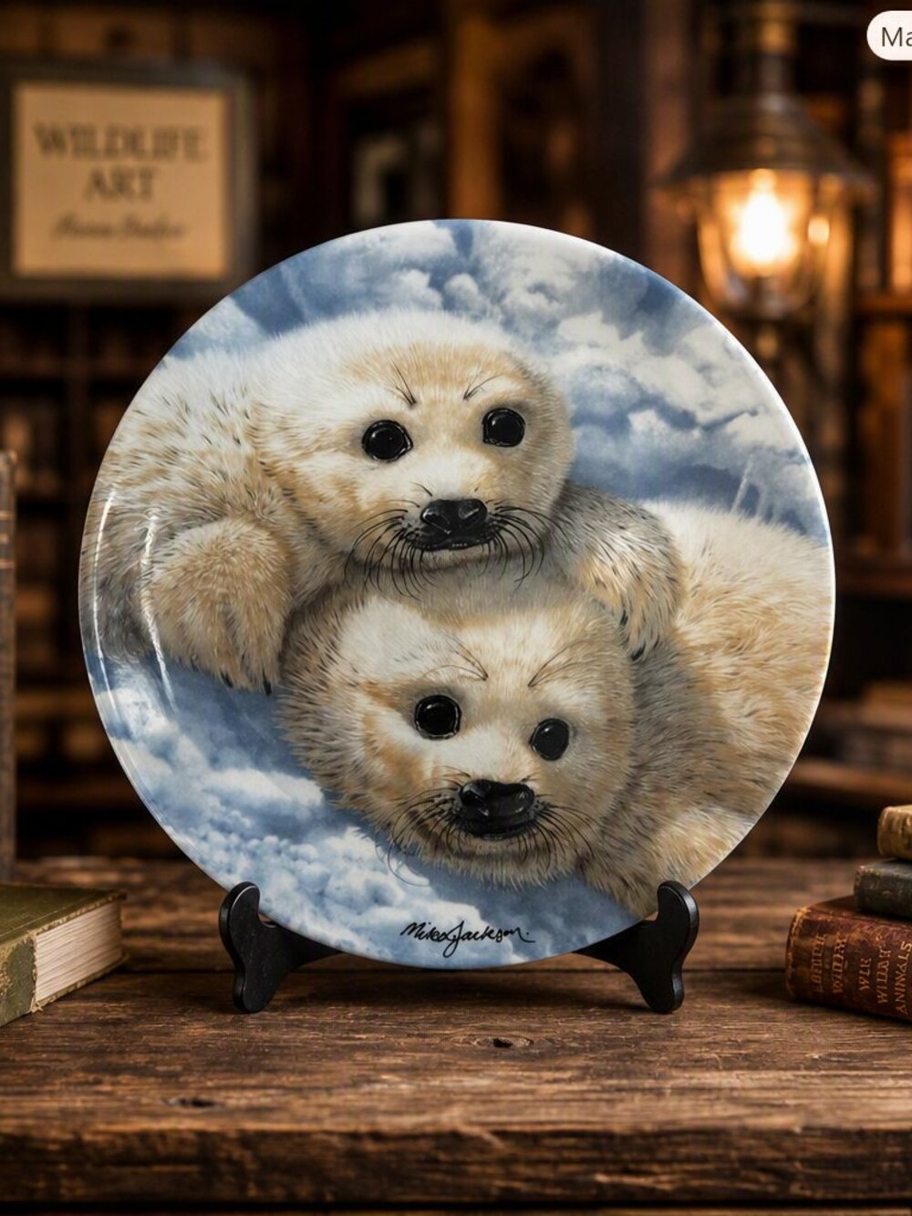 Vintage 1990 Royal Grafton "Baby Seals" Collectors Plate #H3349 with COA